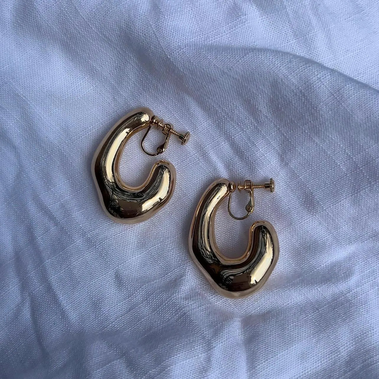 Chunky Hammered Clip-On Earrings